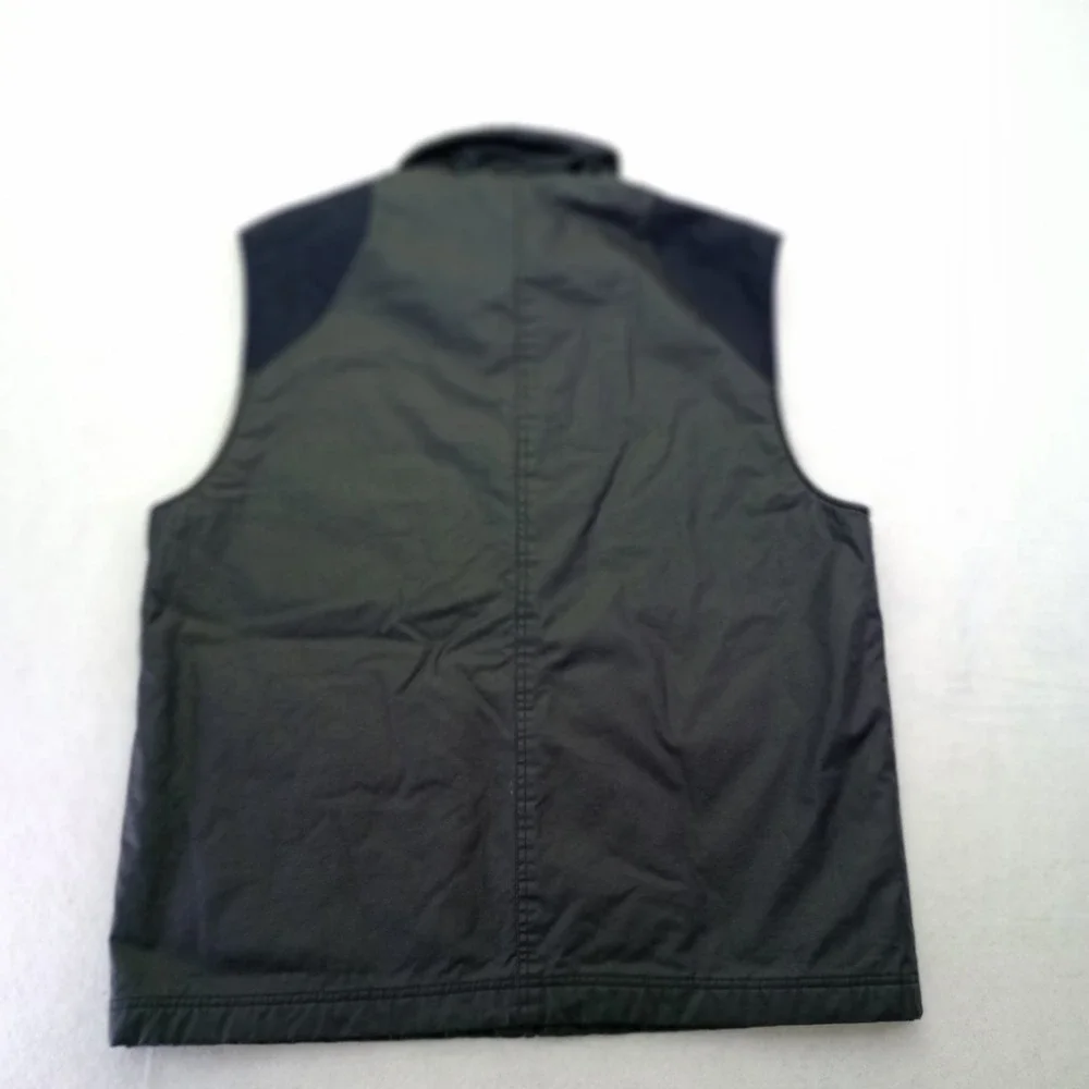 St. John's Bay Mens‎ Vest Navy Full Zip Plaid Lined Cotton Large